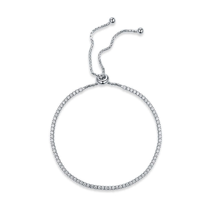 Solid 925 Sterling Silver Bracelet Adjustable Fashion Birthday Bridesmaid Gift XFB8023