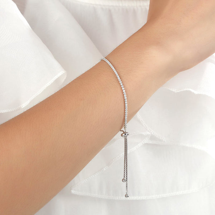Solid 925 Sterling Silver Bracelet Adjustable Fashion Birthday Bridesmaid Gift XFB8023
