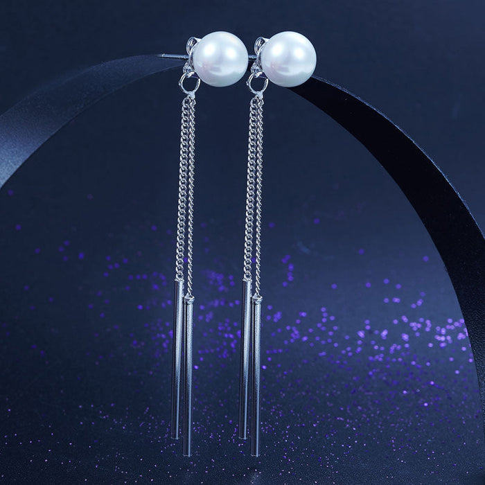 Drop Bridal Wedding 925 Sterling Silver Simulated Pearl Earrings Bridesmaid Jewelry XFE8133
