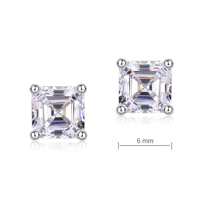 1 Ct Asscher Cut Simulated Diamond Stud Earrings 925 Sterling Silver XFE8183