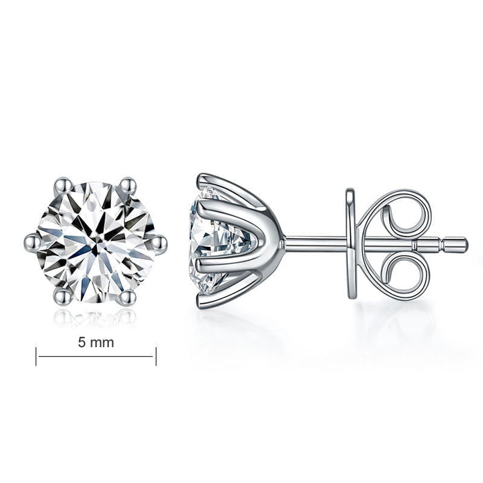 0.5 Carat Moissanite Diamond 6 Claws Stud Earrings 925 Sterling Silver MFE8203