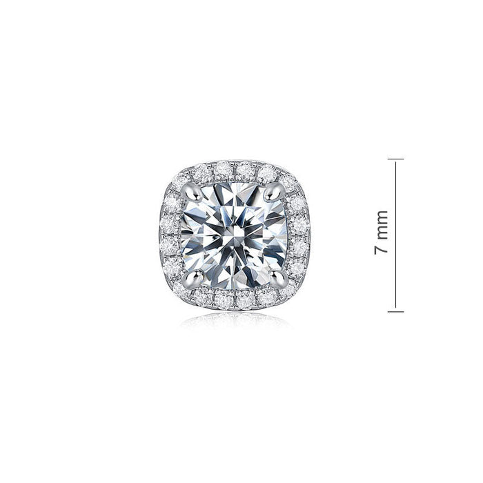 Cushion Cut 0.6 Carat Moissanite Diamond Stud Earrings 925 Sterling Silver MFE8204