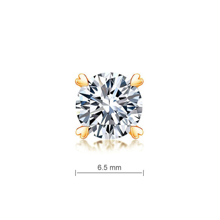 1 Carat Moissanite Diamond Heart Claws Earrings 925 Sterling Silver Rose Gold Plated MFE8206