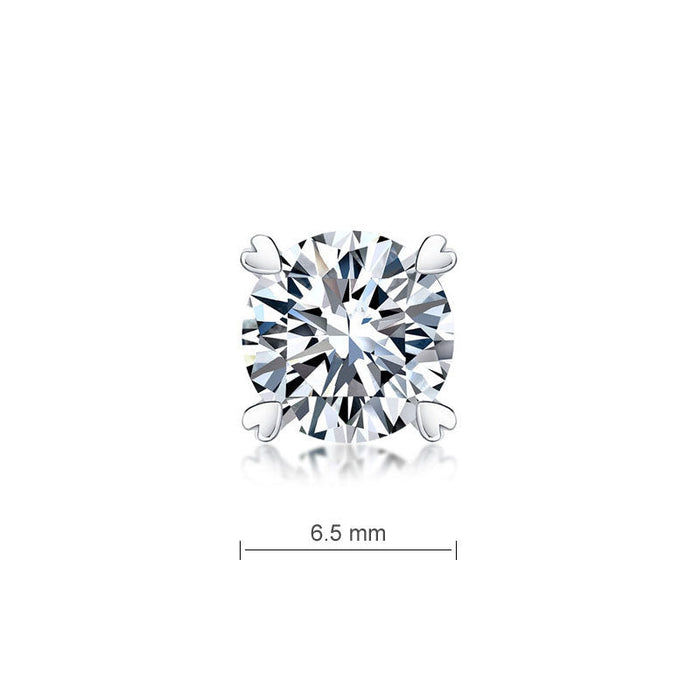 1 Carat Moissanite Diamond Heart Claws Stud Earrings 925 Sterling Silver MFE8207