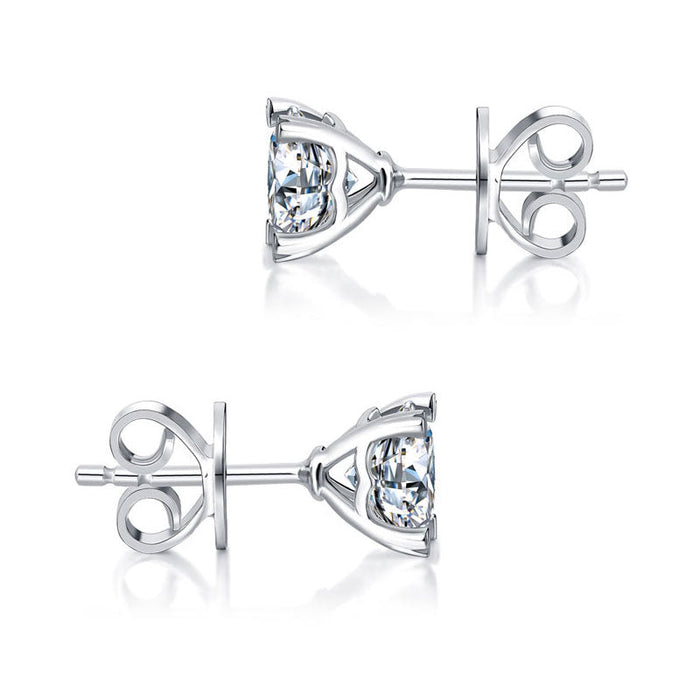 1 Carat Moissanite Diamond Heart Claws Stud Earrings 925 Sterling Silver MFE8207