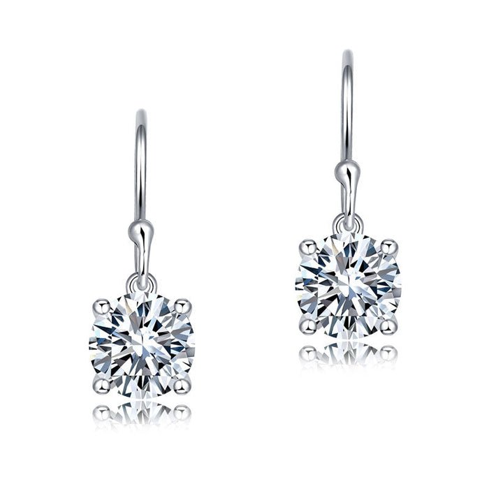 1 Carat Moissanite Diamond Hook Drop Earrings 925 Sterling Silver MFE8209