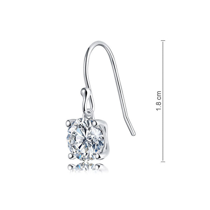 1 Carat Moissanite Diamond Hook Drop Earrings 925 Sterling Silver MFE8209