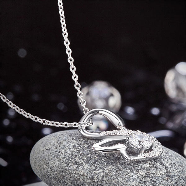 Swan Pendant Necklace 925 Sterling Silver Jewelry Simulated Diamond XFN8061