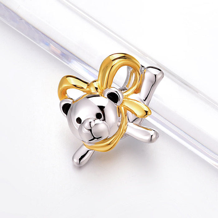Lovely Bear Pendant Necklace 925 Sterling Silver Birthday Good Handcraft Gift XFN8102