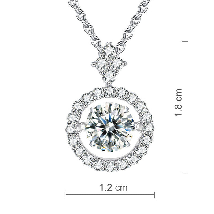 1 Carat Moissanite Diamond Dancing Stone Necklace 925 Sterling Silver MFN8137
