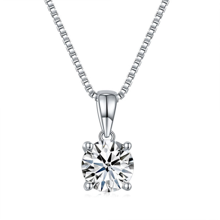 1 Carat Moissanite Diamond Pendant Necklace 925 Sterling Silver MFN8140