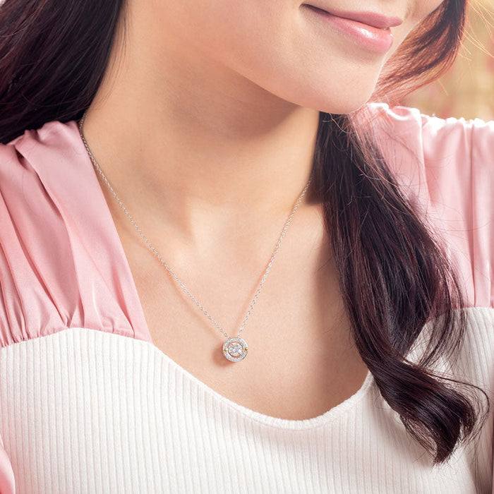 0.4 Carat Moissanite Diamond Dancing Stone Necklace 925 Sterling Silver MFN8144
