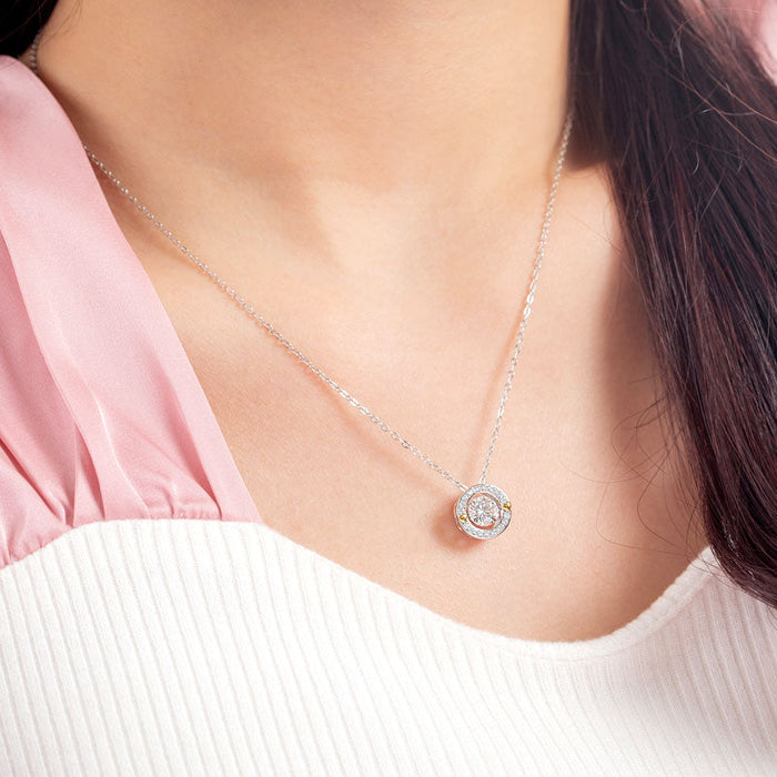 1 Carat Moissanite Diamond Dancing Stone Necklace 925 Sterling Silver MFN8148