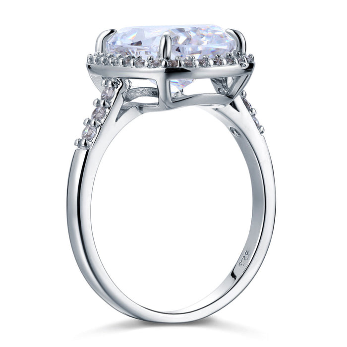 925 Sterling Silver Luxury Engagement Ring 6 Ct Cushion Simulated Diamond XFR8149