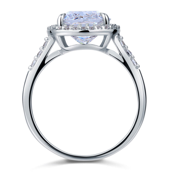 925 Sterling Silver Luxury Engagement Ring 6 Ct Cushion Simulated Diamond XFR8149