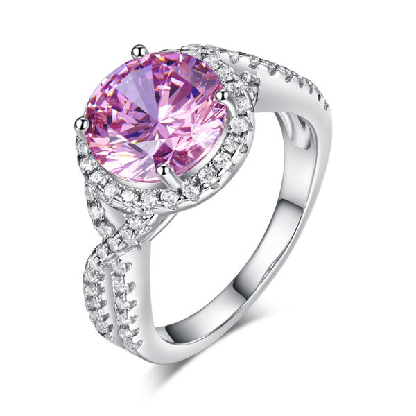 3 Carat Fancy Pink Simulated Diamond 925 Sterling Silver Wedding Engagement Luxury Ring Promise Anniversary XFR8242
