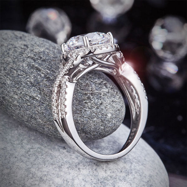 3 Carat Simulated Diamond 925 Sterling Silver Wedding Engagement Luxury Ring Promise Anniversary XFR8243