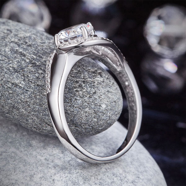 Twist Curl 925 Sterling Silver Wedding Engagement Ring 1.25 Ct Simulated Diamond XFR8245