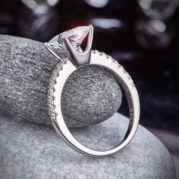 1.5 Ct Princess Cut Simulated Diamond 925 Sterling Silver Wedding Ring Engagement Promise Anniversary XFR8247