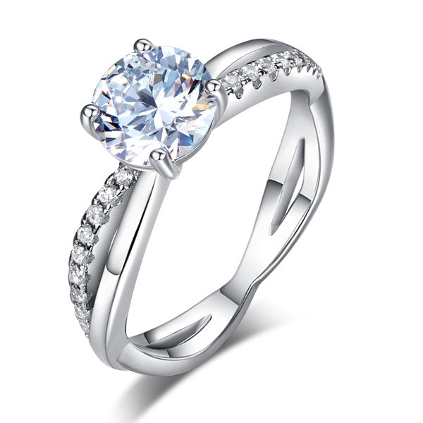 925 Sterling Silver Wedding Promise Anniversary Ring 1.25 Ct Simulated Diamond XFR8249