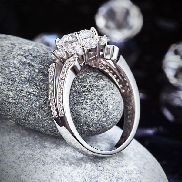 Art Deco Vintage style 925 Sterling Silver Wedding Ring 1.25 Ct Simulated Diamond Promise Anniversary XFR8255