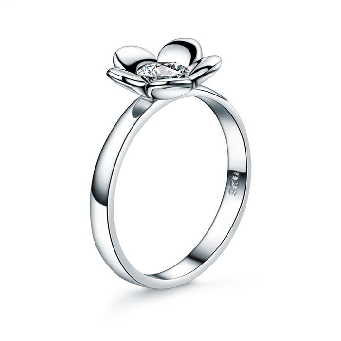 Solid 925 Sterling Silver 2-Pcs Butterfly Flower Ring Set Lady Jewelry 2017 New Design XFR8281