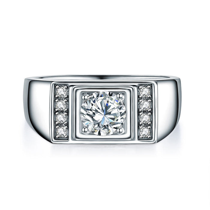 Men's Wedding Band Solid Sterling 925 Silver Ring Bridal Jewelry 1 Carat XFR8282