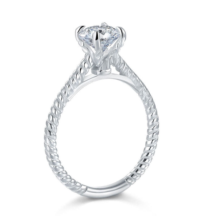 Promise Engagement 2-PC Solid Sterling 925 Silver Twist Solitaire Ring Set Bridal Jewelry XFR8291