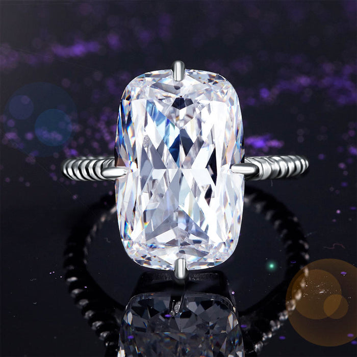 Solid 925 Sterling Silver Luxury Ring Solitaire 8.5 Carat Wedding Engagement Party Pageant Jewelry XFR8305