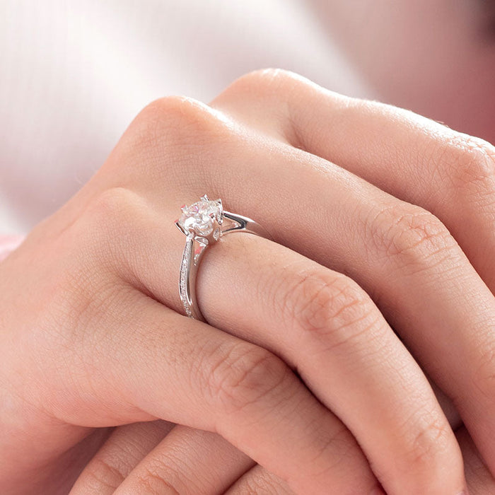1 Carat Moissanite Diamond Ring Engagement 925 Sterling Silver MFR8344