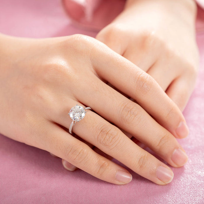 3 Carat Moissanite Diamond (9 mm) Luxury Ring Engagement 925 Sterling Silver MFR8348