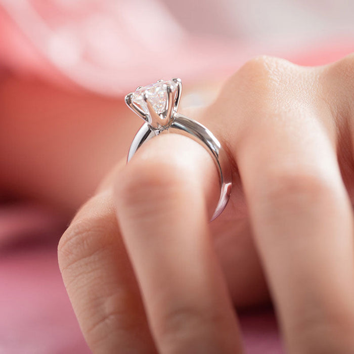 3 Carat Moissanite Diamond (9 mm) Luxury Ring 6 Claws Engagement 925 Sterling Silver MFR8350