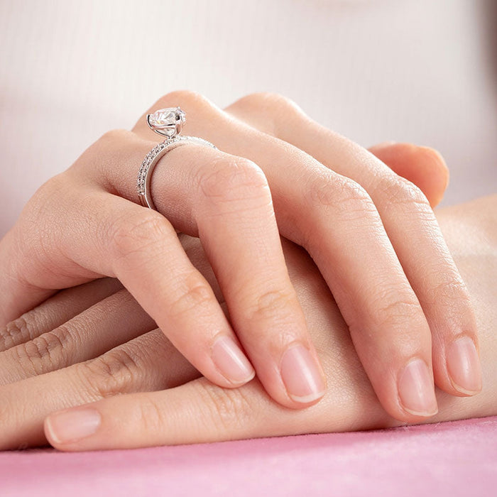 2 Carat Pear Cut Moissanite Diamond  Ring Set (1 pcs / 2 pcs) 925 Sterling Silver MFR8367