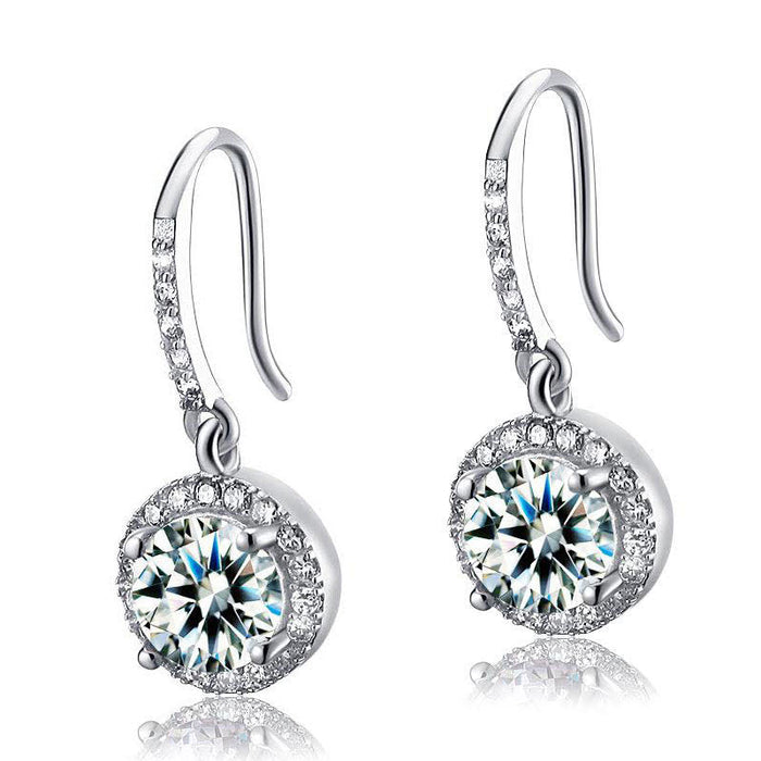 1.5 Carat Simulated Diamond 925 Sterling Silver Dangle Earrings XFE8026
