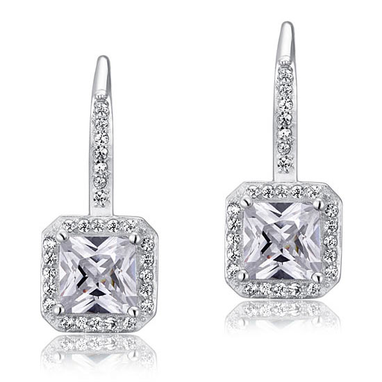 1.5 Carat Simulated Diamond 925 Sterling Silver Dangle Earrings XFE8047
