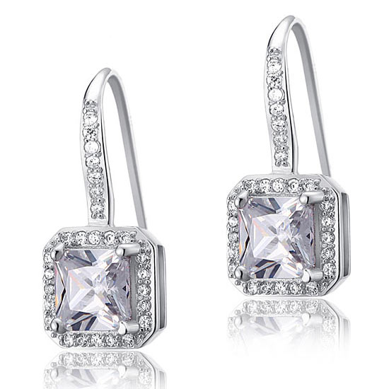1.5 Carat Simulated Diamond 925 Sterling Silver Dangle Earrings XFE8047