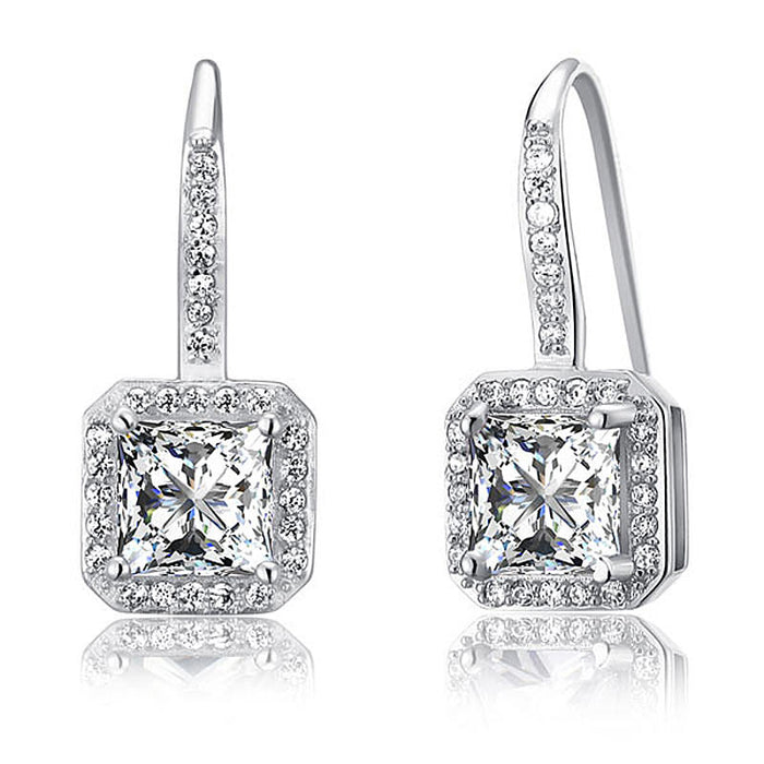 1.5 Carat Simulated Diamond 925 Sterling Silver Dangle Earrings XFE8047