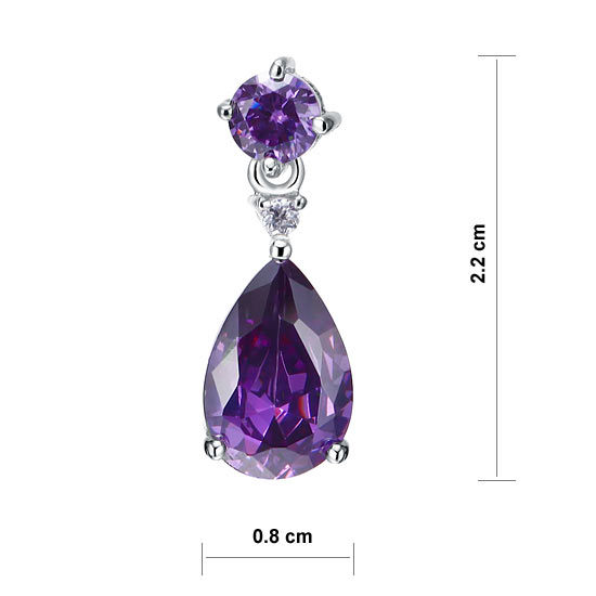 3 Carat Pear Cut Simulated Purple Sapphire 925 Sterling Silver Dangle Earrings XFE8059