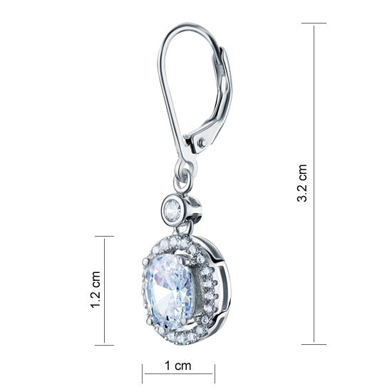 1.5 Carat Oval Cut Simulated Diamond 925 Sterling Silver Dangle Earrings XFE8061