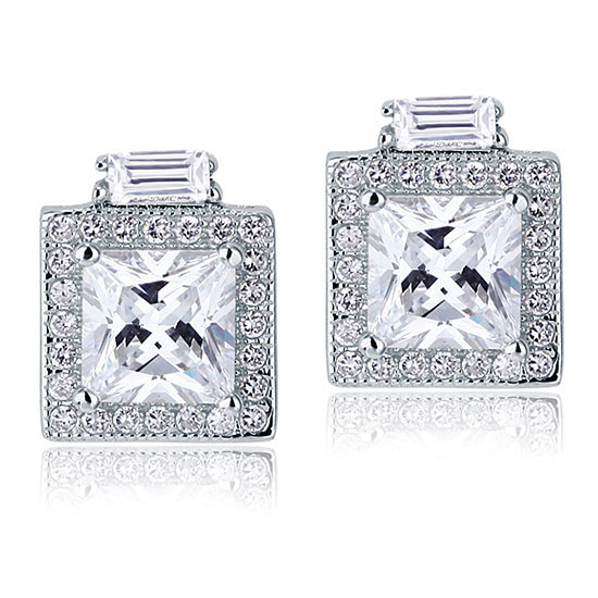 2 Carat Simulated Diamond Vintage Style Stud 925 Sterling Silver Earrings XFE8067