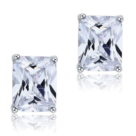 4 Carat Simulated Diamond Stud 925 Sterling Silver Earrings XFE8087
