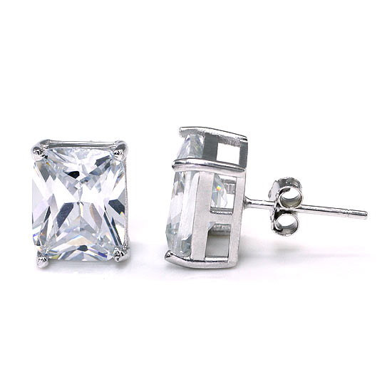 4 Carat Simulated Diamond Stud 925 Sterling Silver Earrings XFE8087