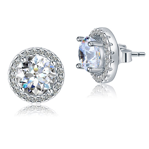 2.5 Carat Halo (Removable) Stud Earrings 925 Sterling Silver Jewelry XFE8125