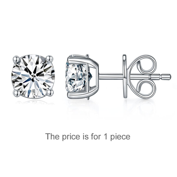 1 Carat Moissanite Diamond Men's Earrings (1 Piece) 925 Sterling Silver MFE8186