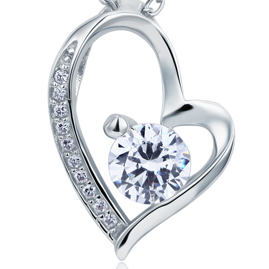 1 Carat Simulated Diamond Heart 925 Sterling Silver Pendant Necklace XFN8033