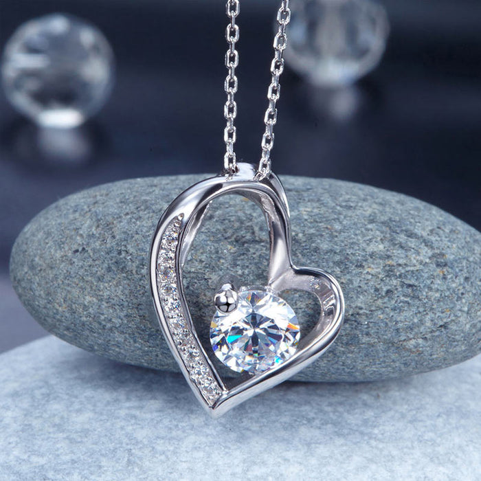 1 Carat Simulated Diamond Heart 925 Sterling Silver Pendant Necklace XFN8033
