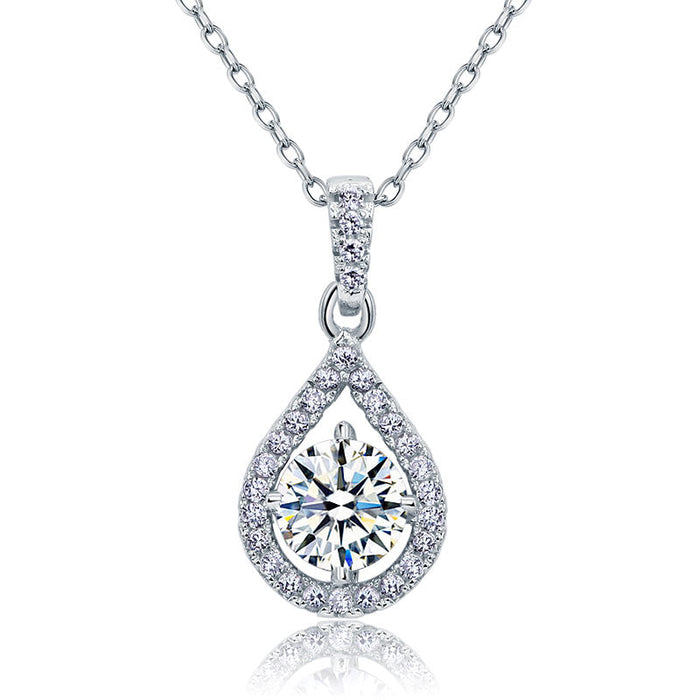 1 Carat Round Cut Simulated Diamond Bridal 925 Sterling Silver Pendant Necklace XFN8035