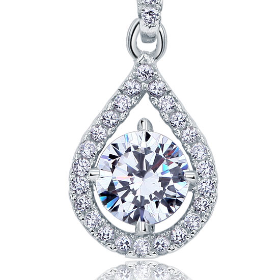 1 Carat Round Cut Simulated Diamond Bridal 925 Sterling Silver Pendant Necklace XFN8035