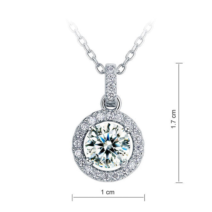 1 Carat Round Cut Simulated Diamond Bridal 925 Sterling Silver Pendant Necklace XFN8037