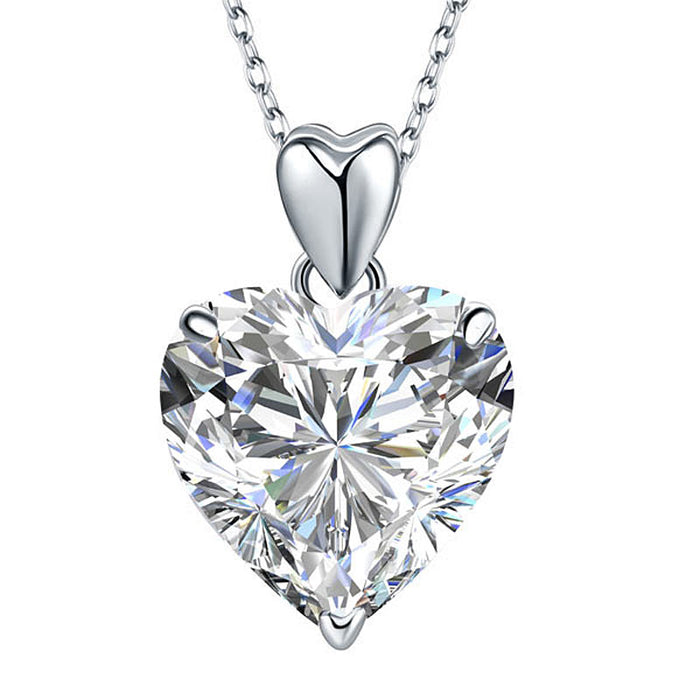 Heart Simulated Diamond Pendant Necklace 925 Sterling Silver Bridesmaid Wedding Jewelry XFN8043